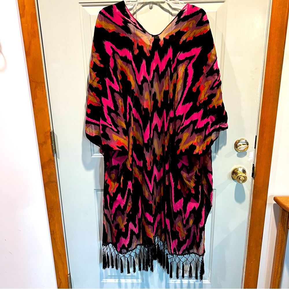 FREE PEOPLE VELVET DRIPPING BURNOUT KIMONO SHAWL